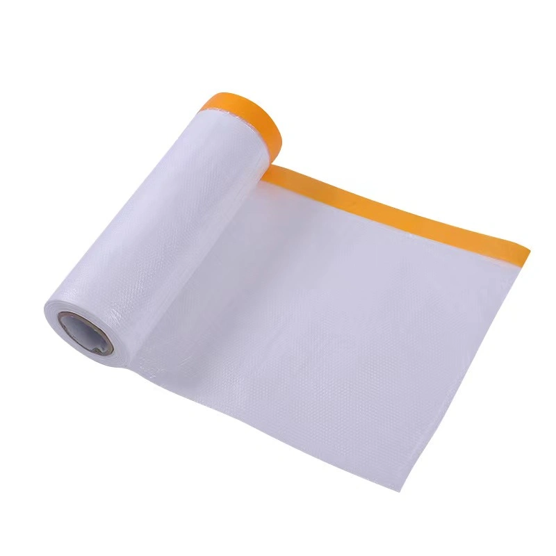 Disposable Spray Paint Protection Wrap Car Painting Masking Film with Adhesive Tape