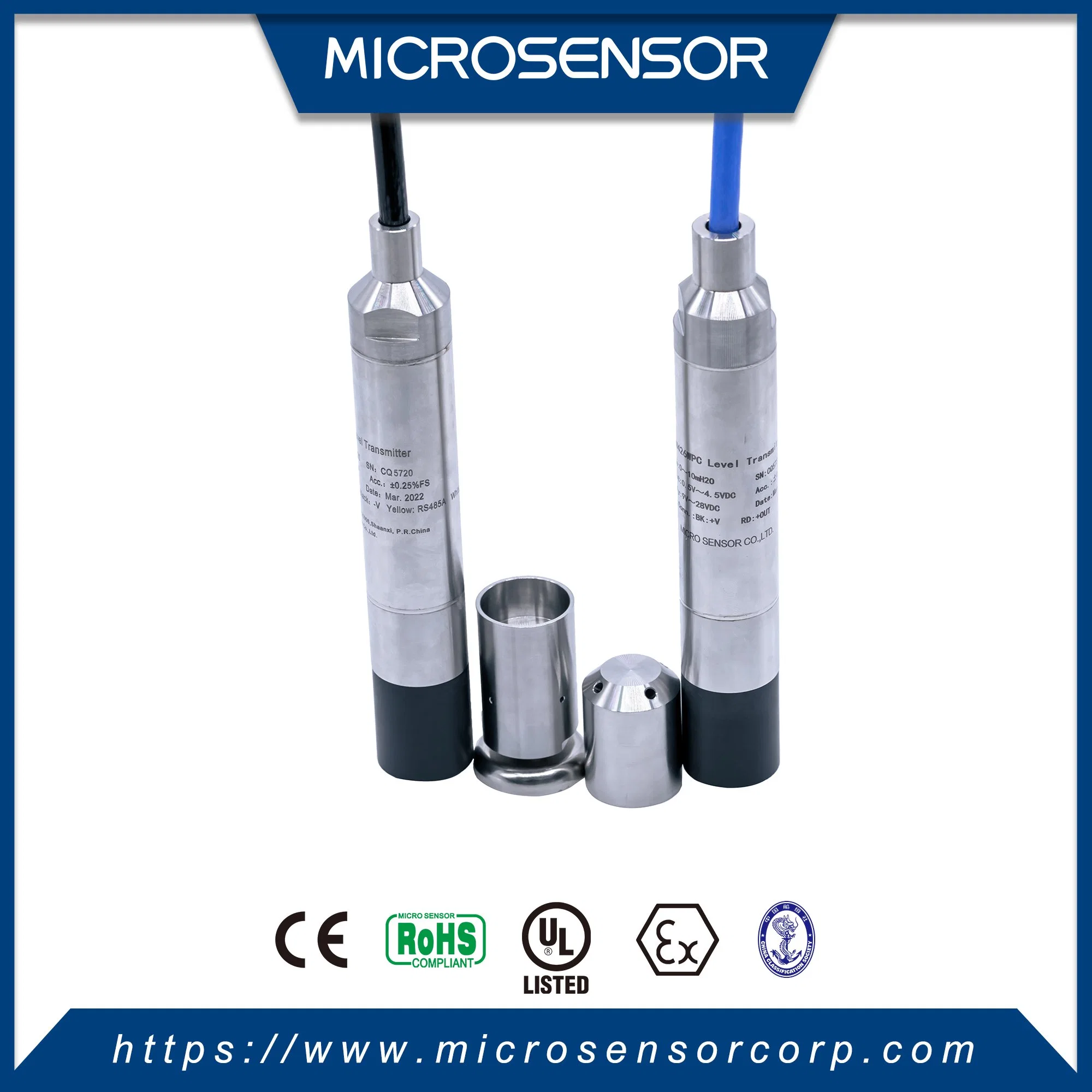 Mikrosensor MPM426W Serie Chemikalien Dünger Lagertanks Tauchbare Füllstandssensor Mit analogem 4-20mA 0,5-4,5V-Ausgang