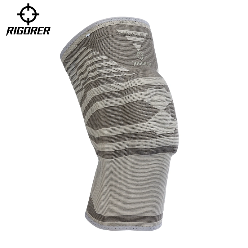 Silicone Knee Pad Support with Stripes OEM Custom Sports Wear Protection Use Unisex