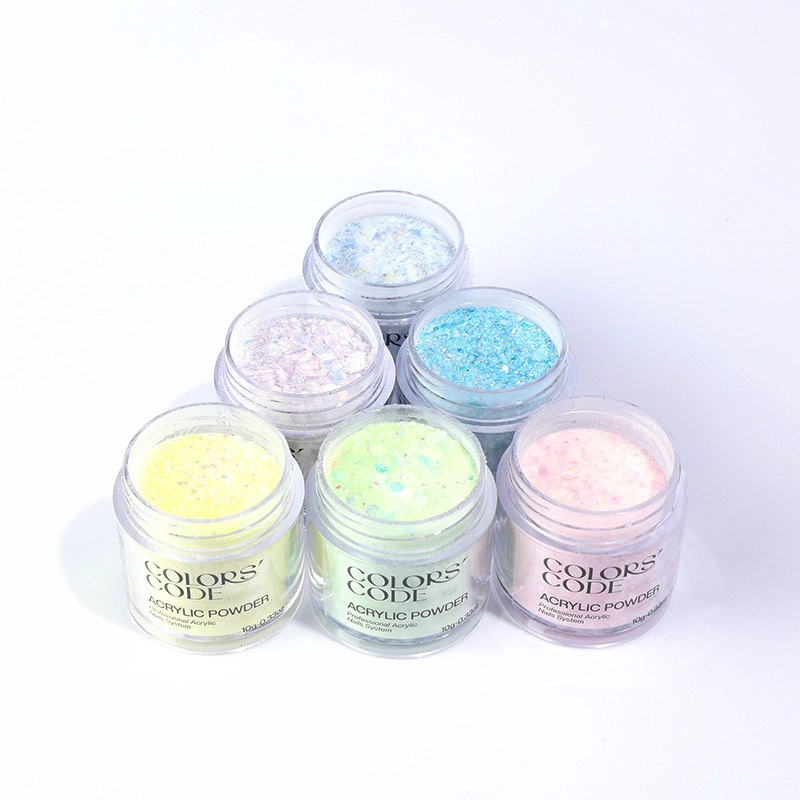 DIY Nail Art Glitter Acrylic Powder Set Neon Colors Acrylic Nail Powder for French Manicure