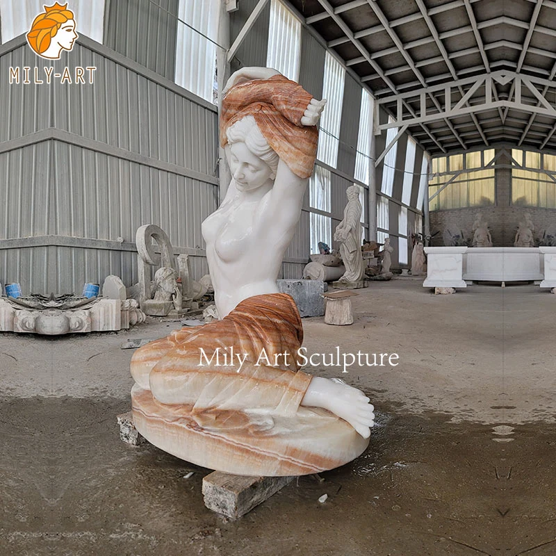 Life Size Decoration Marble Figure Sexy Woman Sculpture