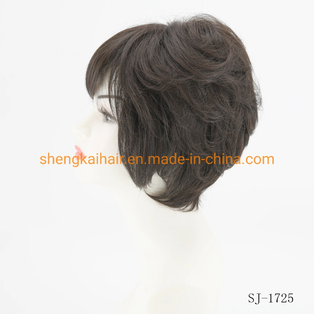 Wholesale/Supplier Premium Quality Full Handtied Black Color Short Style Synthetic Hair Wigs for Women 529