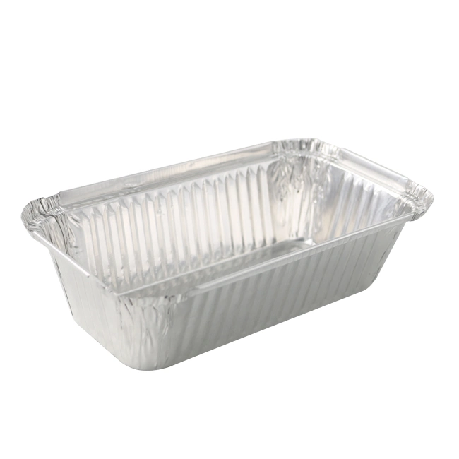 Caja de lámina de estaño de Oro Duro espesada con llamas desechables de papel de aluminio Rectangular redonda Lunch Box Caja de comida para llevar