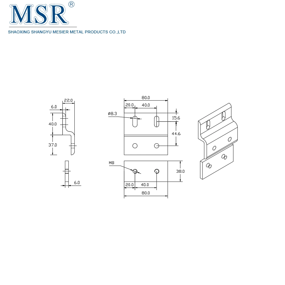 40f Single Mesh Panel Retainers for Aluminium Profile