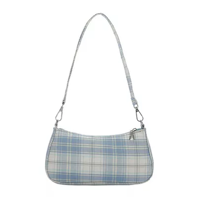 Plaid Print Underarm Bags Fashion Cloth Ladies Handbag Pop Design Sense Fashion Rainbow Plaid Striped Print Shoulder Bag