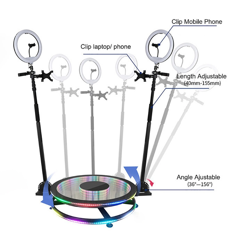 Video Camera 360 Photobooth Automatic Spinning 360 Photo Booth Ca Rental with Battery Optional LED Inflatable and Accessories