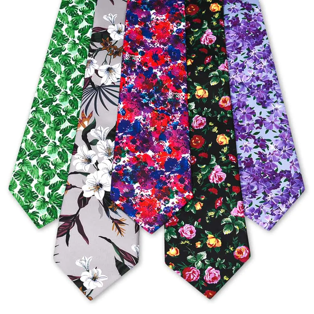 Newest 2024 Printed Designs Floral Casual Ties