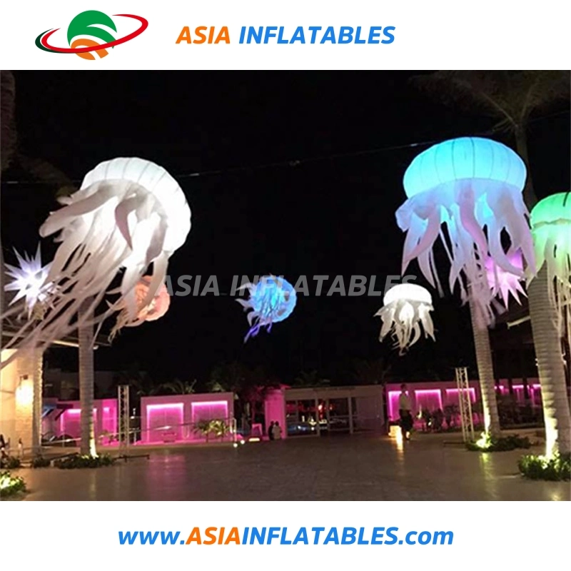 Wholesale/Supplier 2m Ighted Linflatable Jellyfish, Oxford Cloth Hang Inflatable LED Jellyfish Balloon for Festivals