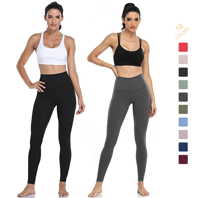 High Quality Stretchy Workout Yoga Pants with Hidden Pocket for Plus Size Women, Comfortable Gym Sports Outfits Fitness Exercise Clothes Female Athletic Tights