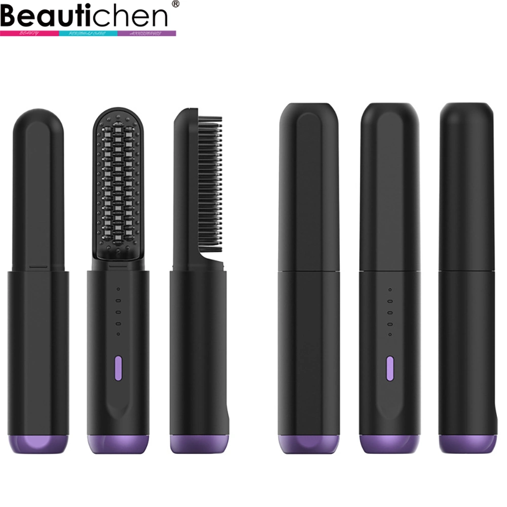 Beautichen Professional Hair Straightener Brush Electric Hot Comb Anti-Scalding Ceramic Hair Curler Straightening Heating Combs Heated Hair Brush