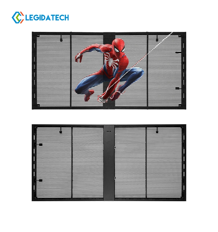 Legidatech Precio competitivo al aire libre cubierta de vidrio transparente película flexible pantalla LED