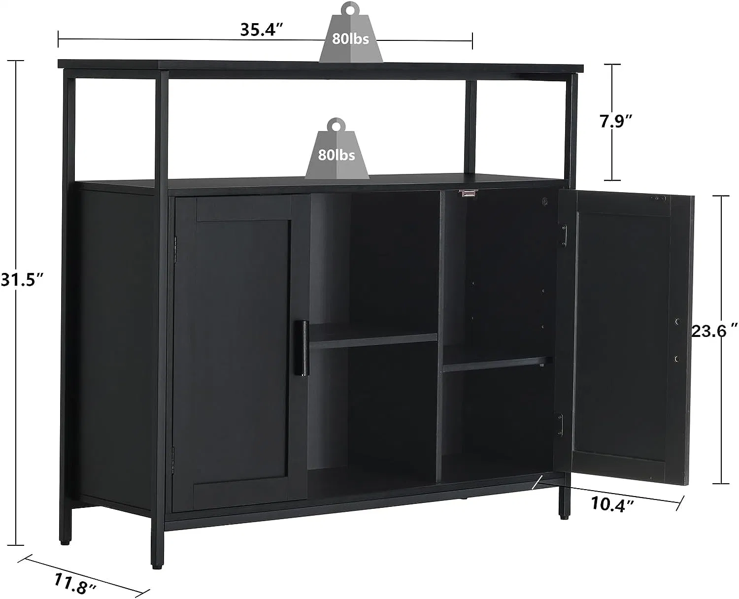 Sideboard Cabinet Adjustable Shelf for Home Office Furniture