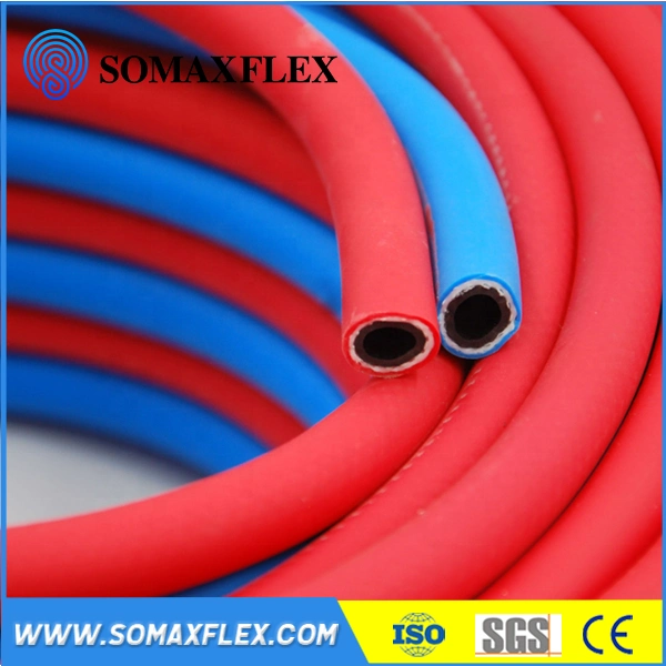 Rojo Azul oxígeno gas para cocinar el acetileno tubo flexible de PVC de alta calidad de soldadura de tubo doble