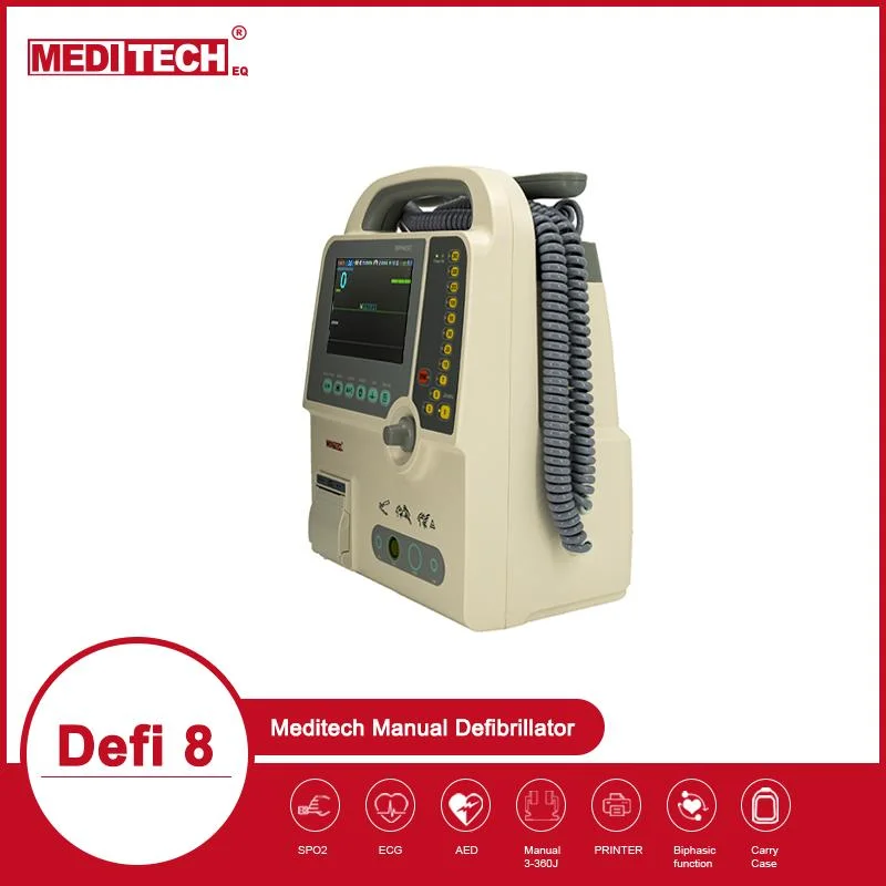 Meditech Medical Portable Emergency External Cardiac Medical Biphasic Defibrillator ECG Monitor Wholesale/Supplier Price