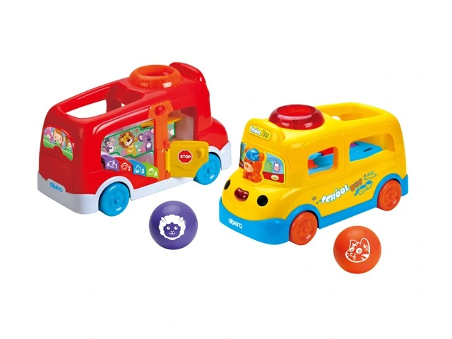 Kids Intelligent Toys Cartoon School Bus Battery Operated Bus Toys