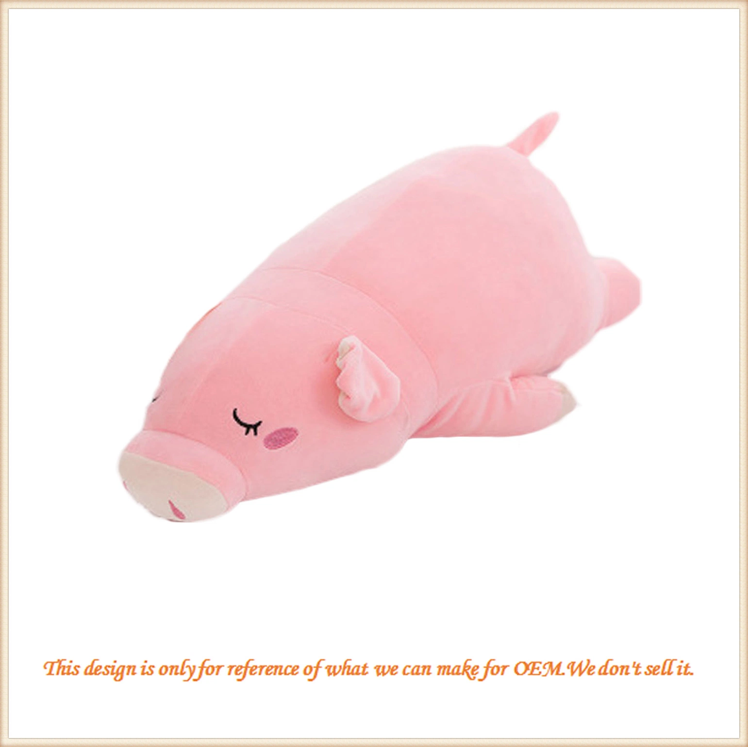 Customized Laying Pink Pig Adorable Lovely Fluffy Stuffed Animal Toys