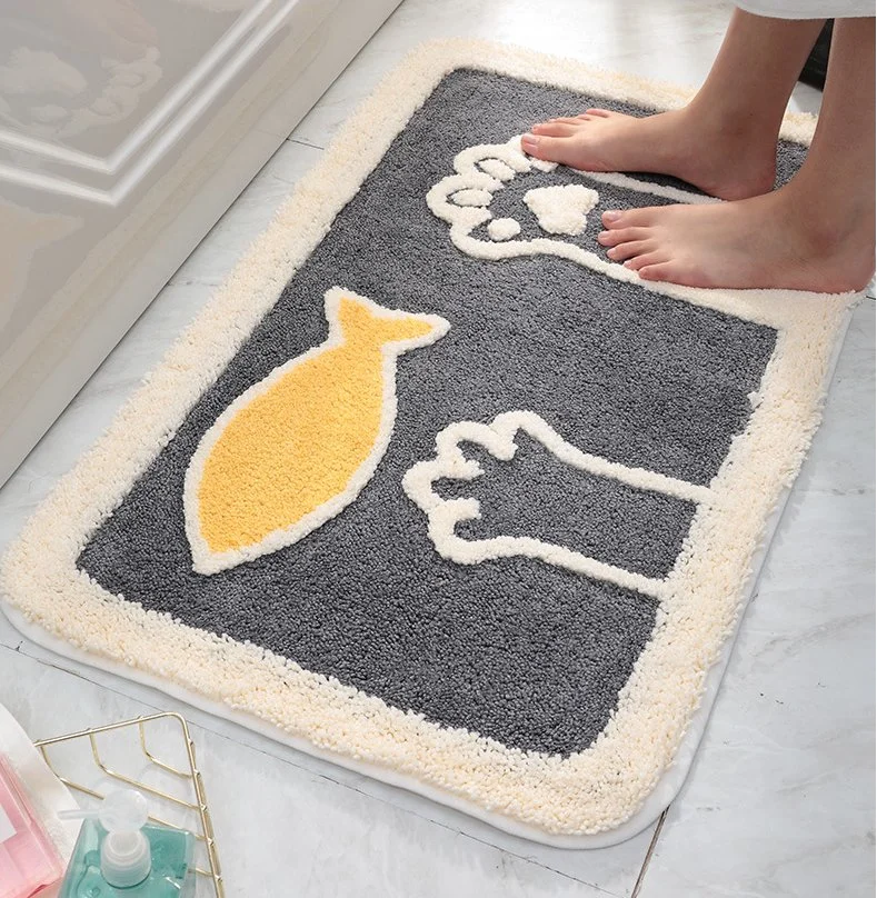 Absorbent and Soft Flocking Material Bath Mat Floor Mat