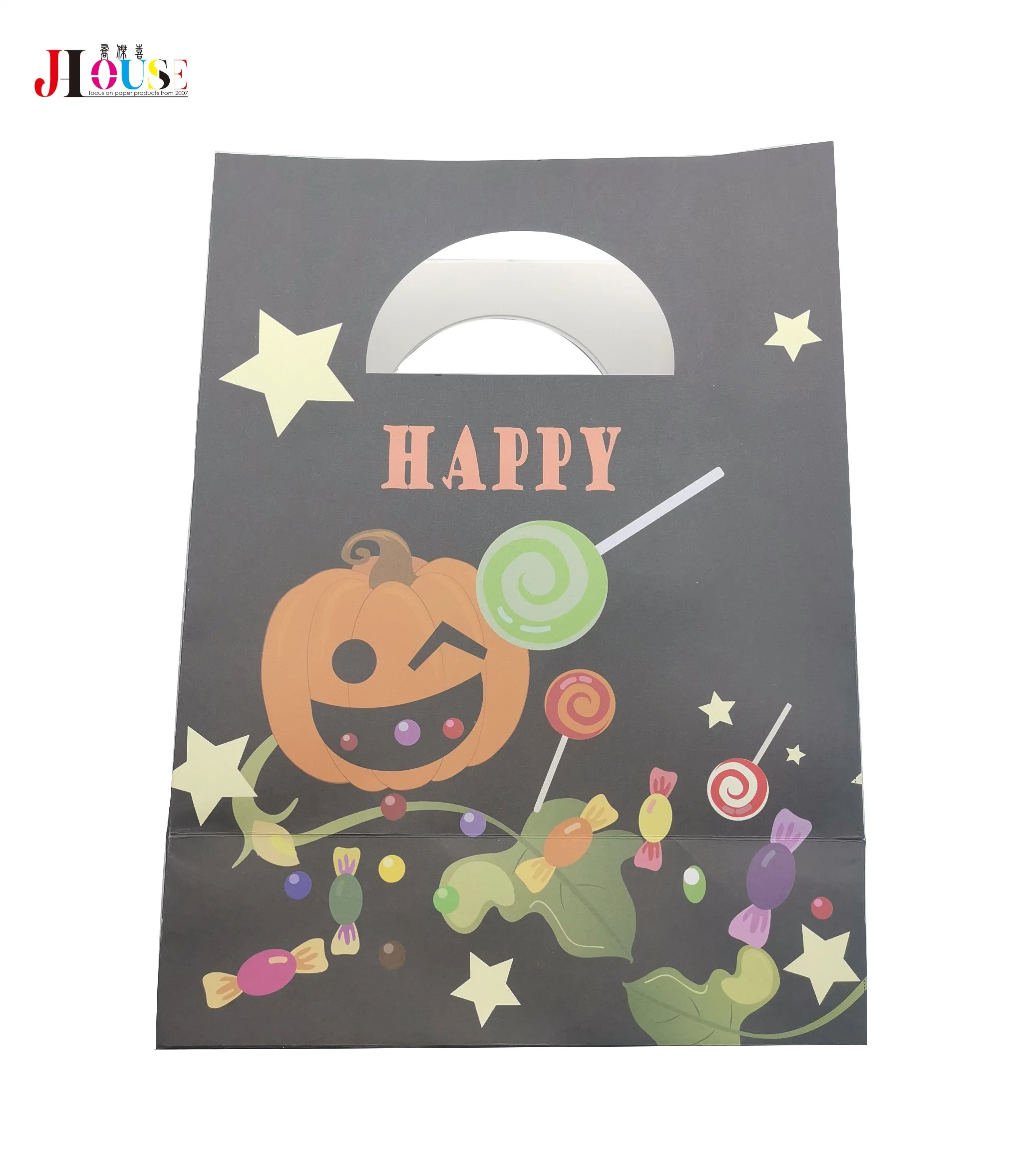 Custom Paper Gift Bag Halloween Gift Bags with Full Color Printing Promotional Bag