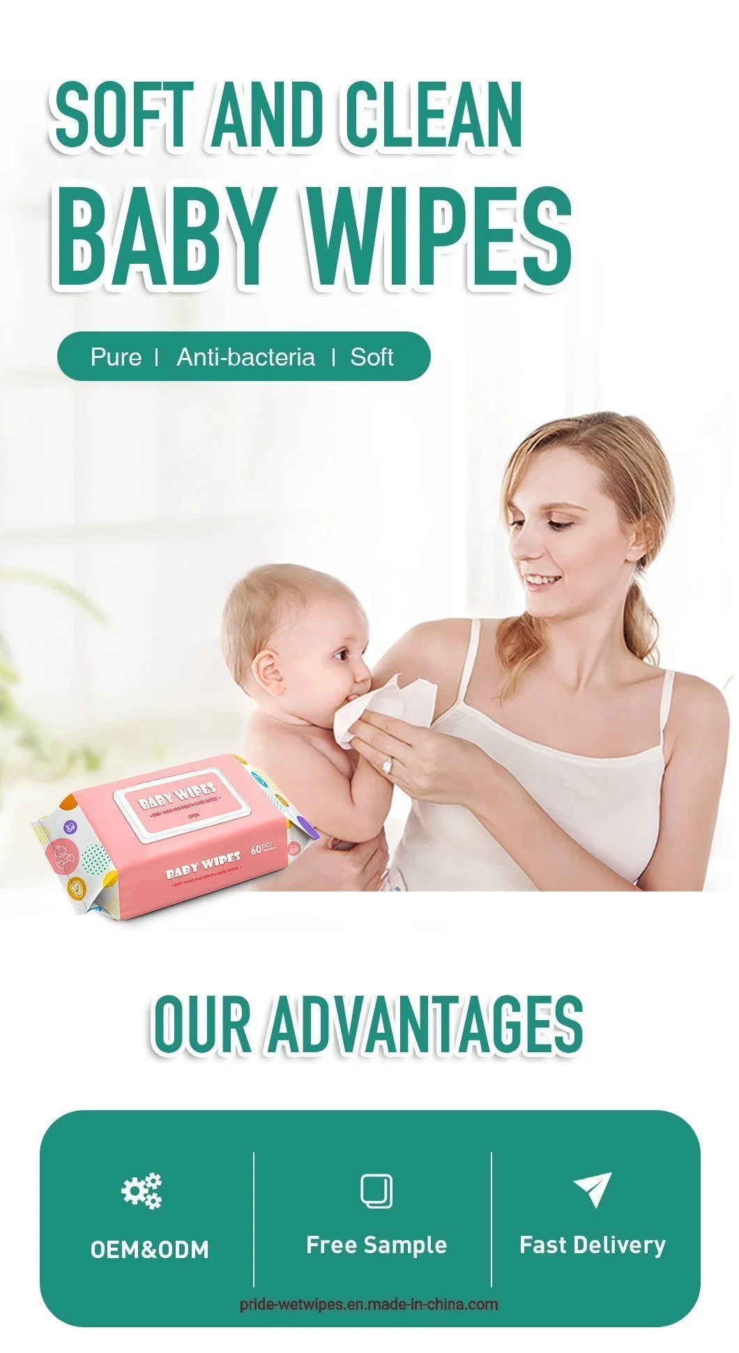 Hot Selling Cleaning Wet Wipes Daily Traveling Household Disposable Customized OEM Eco Nonwovens Baby Wet Wipe Towel