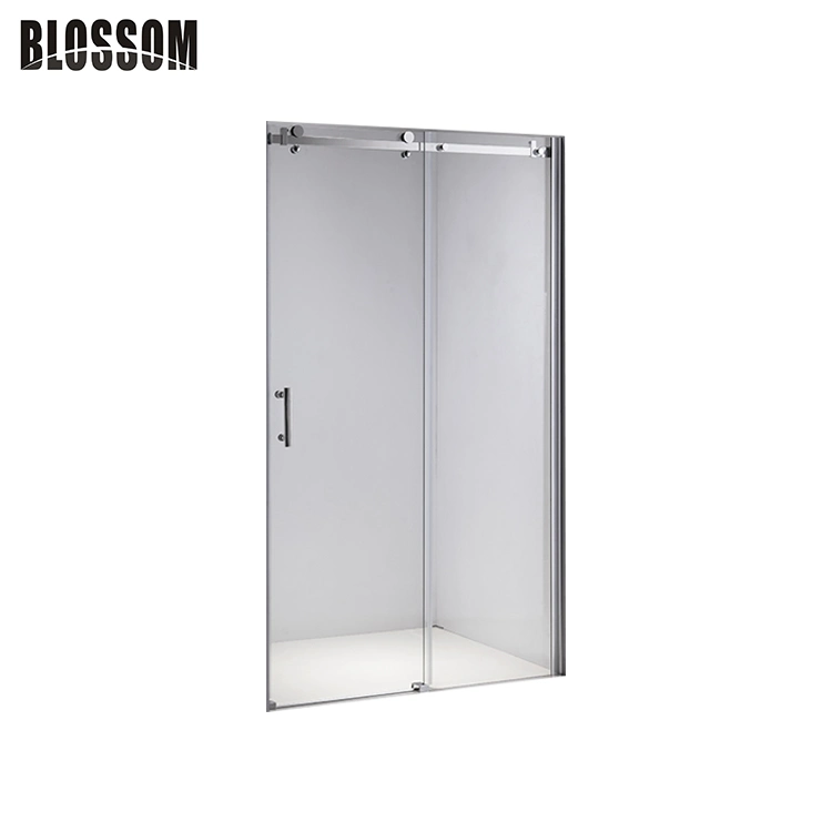 Bathroom Sliding Door Tempered Glass Frameless Room Rectangle Shower Enclosure