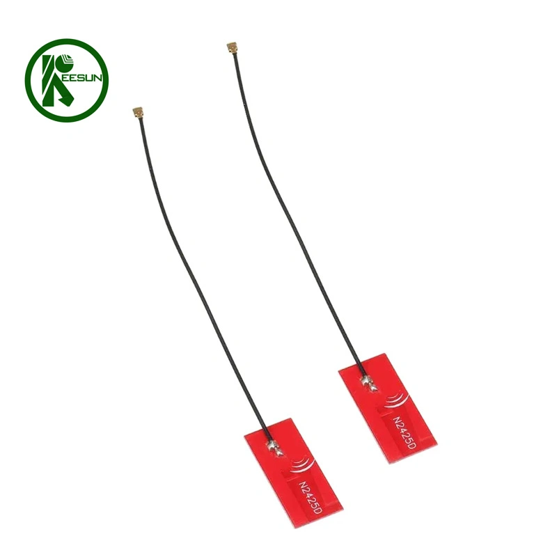 2400 MHz ~ 2500 MHz / 5150~5850MHz Red 5dBi WiFi PCB Antenna with Ipex Connector 13cm for WiFi Module