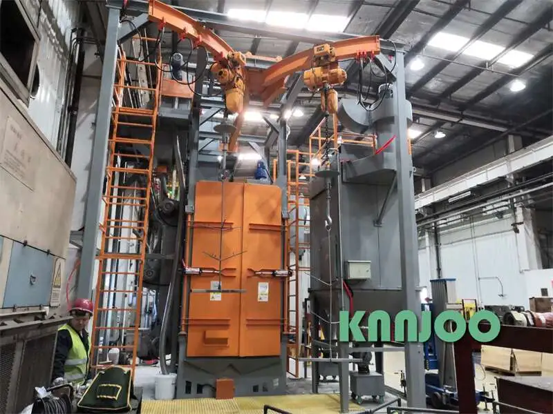 500kg/Hanger Tipo de percha máquina de chorro de aire para la eliminación de los depósitos de cal