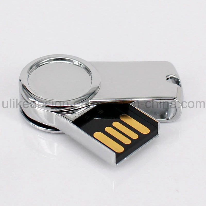 Sliver Color Metal Laser Logo Swivel USB Pen Drive USB 2.0 3.0 Flash Drive