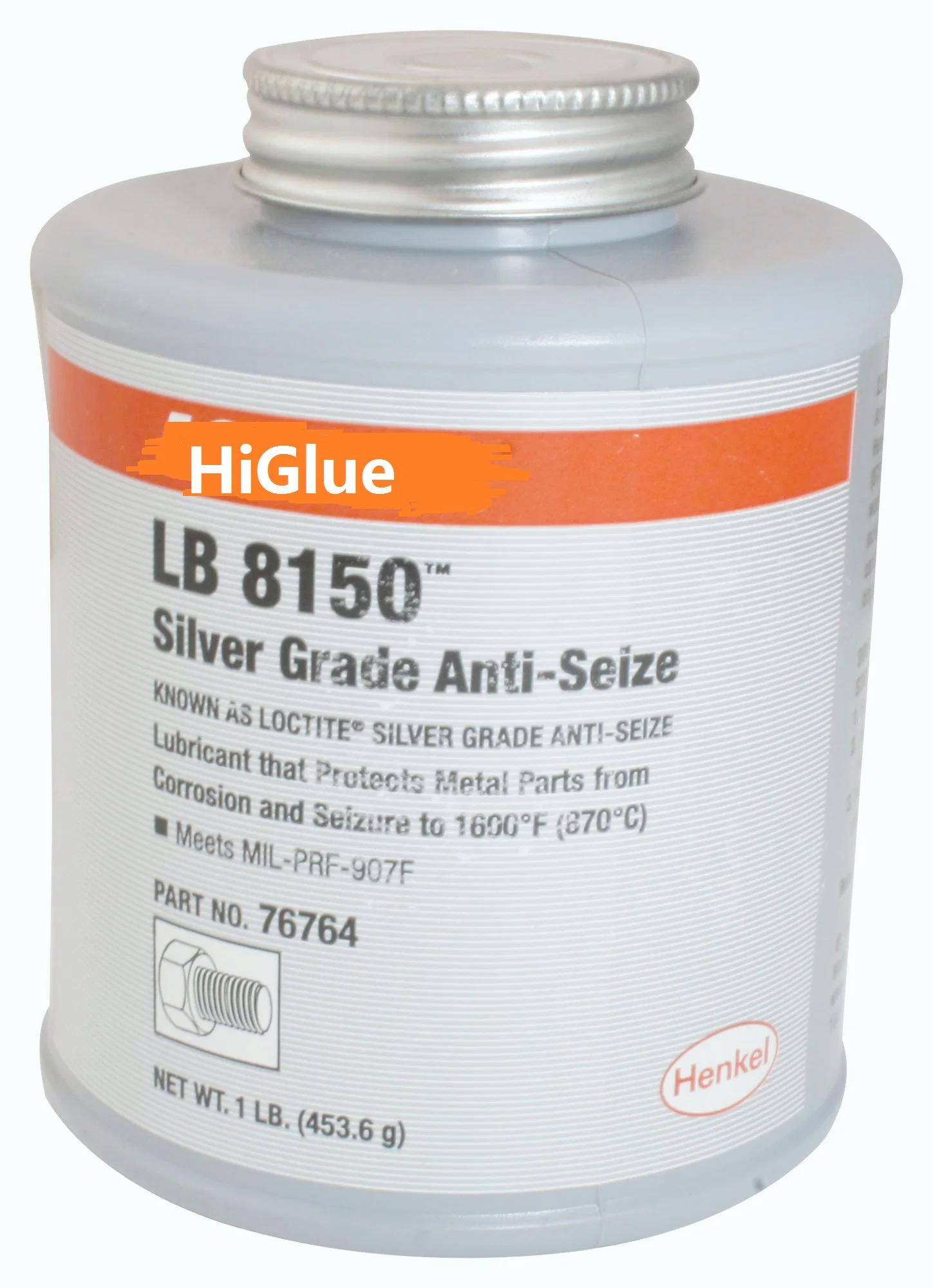 Higlue 771 76732 Silver Grade Anti-Seize Paste (Grease, Brush Top Can, 1Ib)