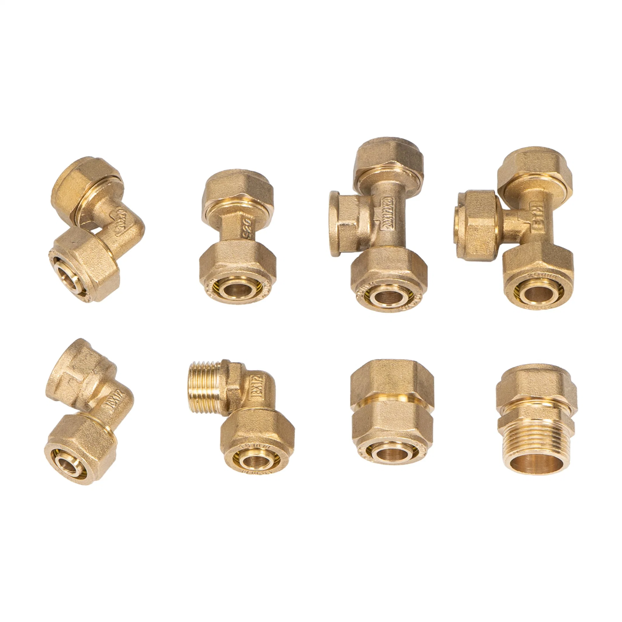 Brass Equal Tee with Brass Ring Comression Fitting Pex-Ai-Pex Piping