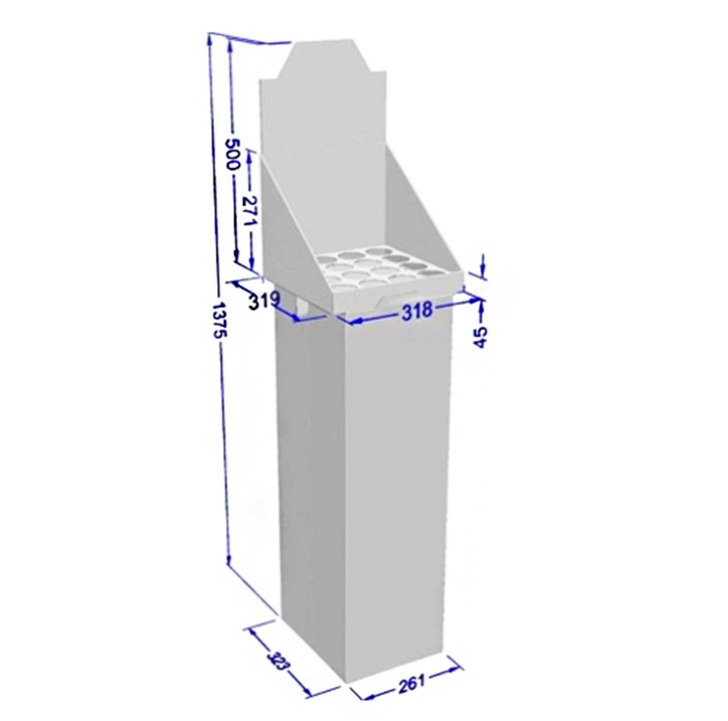 Cardboard Display Very Easy to Mount with Four Trays with Rounded Very Easy to Assemble