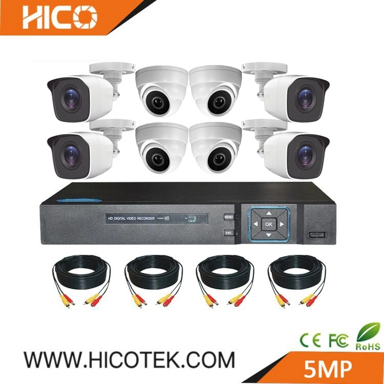 5MP 4CH 8-Kanal-CCTV-DVR-System-Überwachungskits AHD Sicherheit Videokamera Hikvision Dahua