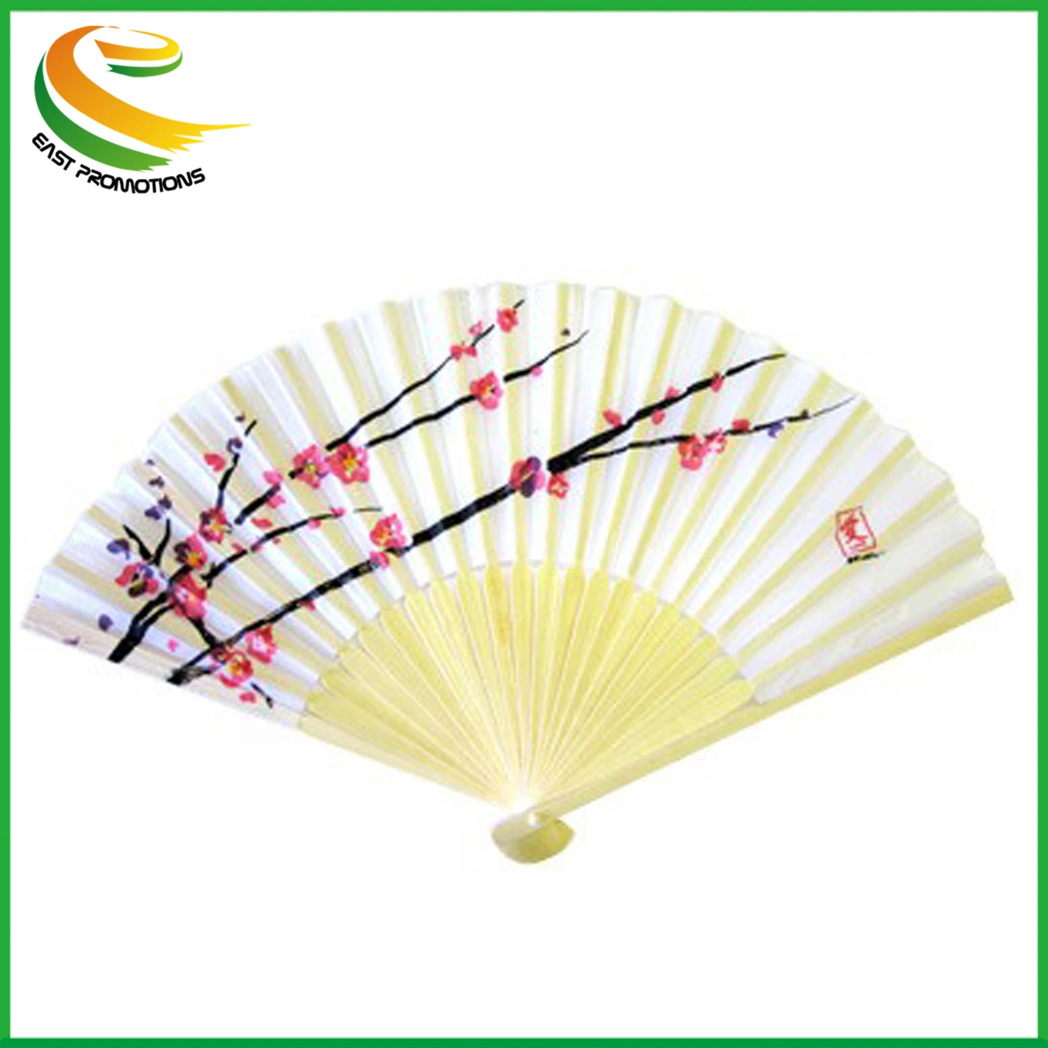 Chinese Promotional Bamboo Frame Paper Folding Hand Fan