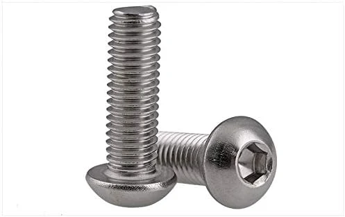 50PCS M2 M2,5 M3 M4 M5 M6 M8 A2-70 304 Tornillo de cabeza redonda de acero inoxidable ISO7380, vaso hexagonal Tornillo Allen fabricado en China Fastener