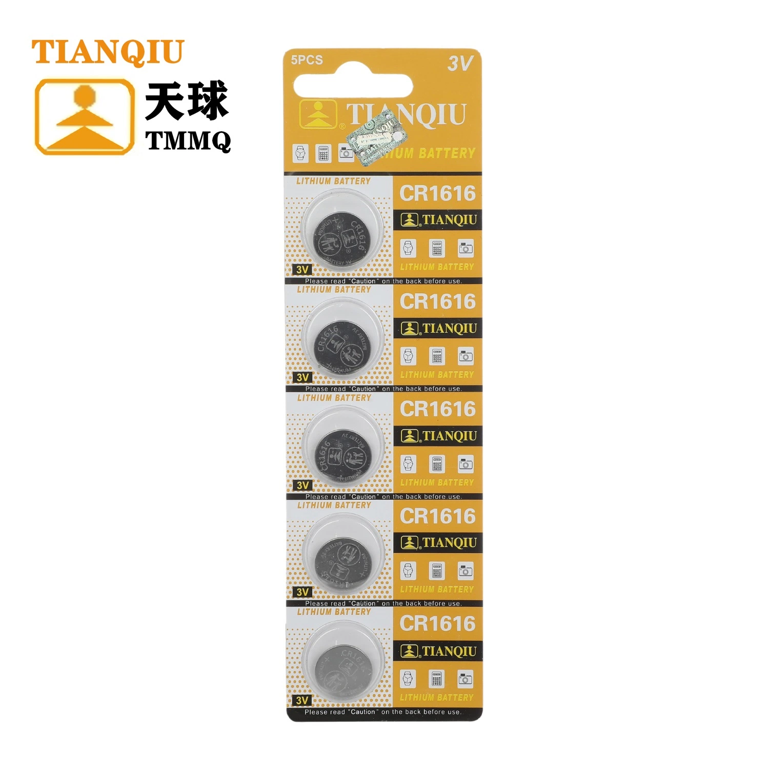 Tianqiu Cr1616 Button Cell 3V Lithium Dry Battery Alkaline Carbon Zinc Factory