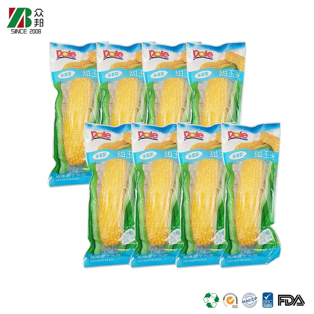 Custom printing transparent Vacuum Fresh Corn/Prepared Food/ Ham Sausage packaging of corn Packaging Nylon Vacuum Packing Plastic Bag