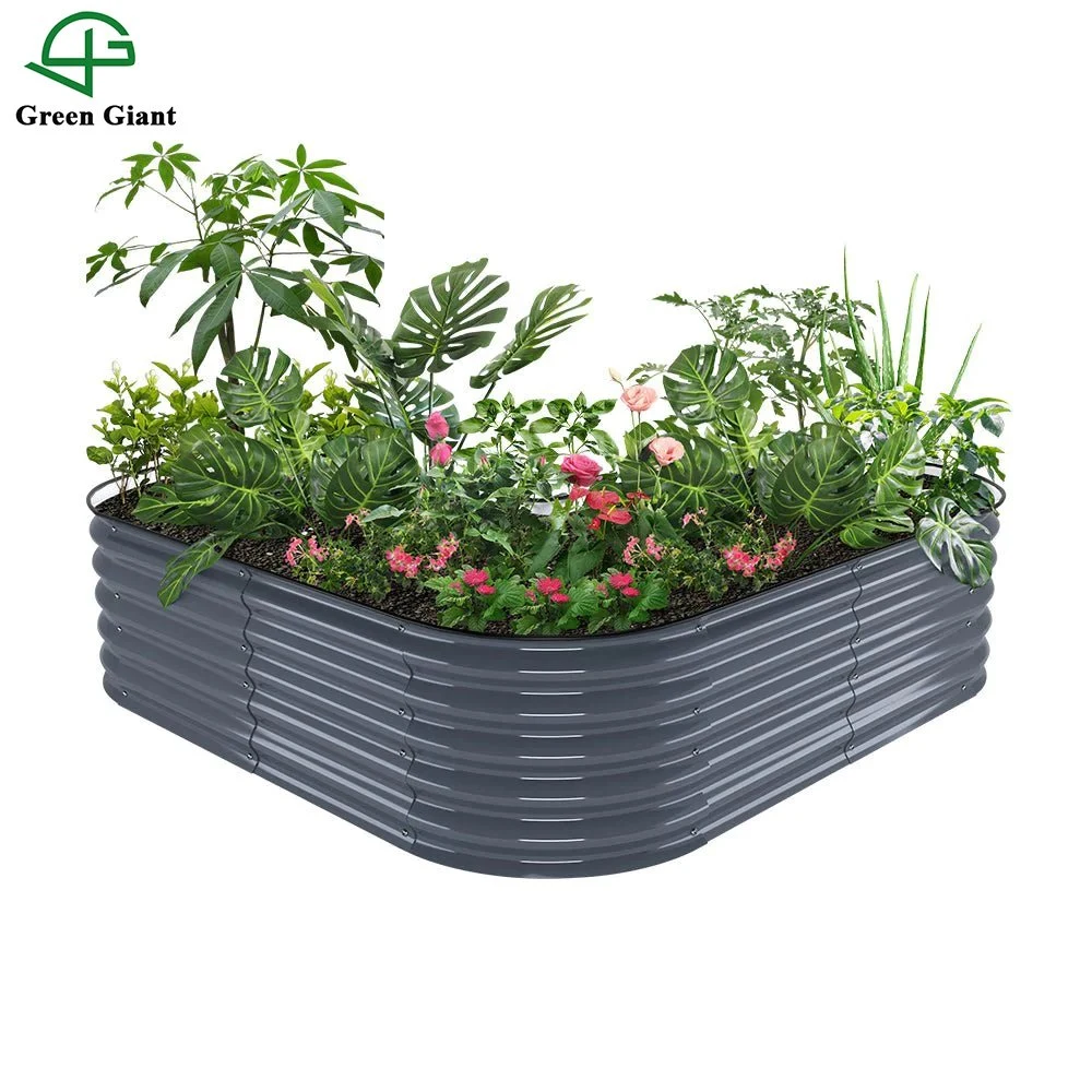 Outdoor Aluminum Zinc Galvanized Planter Box Modular Metal Raised Garden Bed (L-17-Standard)