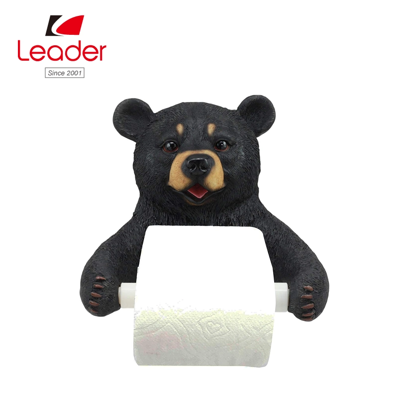 Resin Bear Figurine Tissue Holder for Bathroom Home Decoration Paper Facial Tissue Dispenser Funny Gift