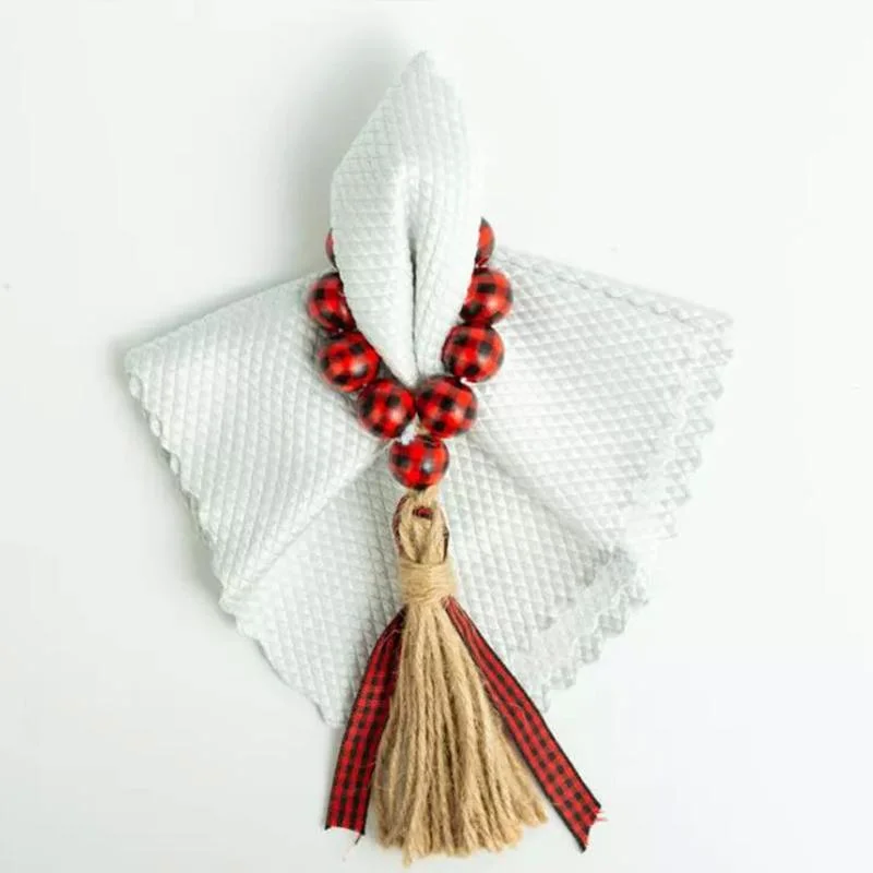 Wholesale/Supplier Beaded Garland White Decorative Beads Wooden Bead Garland with Tassels