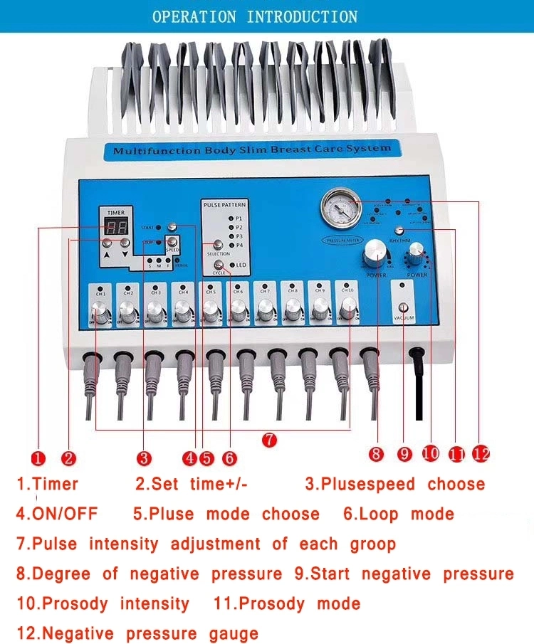 Customized Electric Vacuum Muscle Stimulate EMS Body Slimming Machine for Breast Enlargement Weight Loss