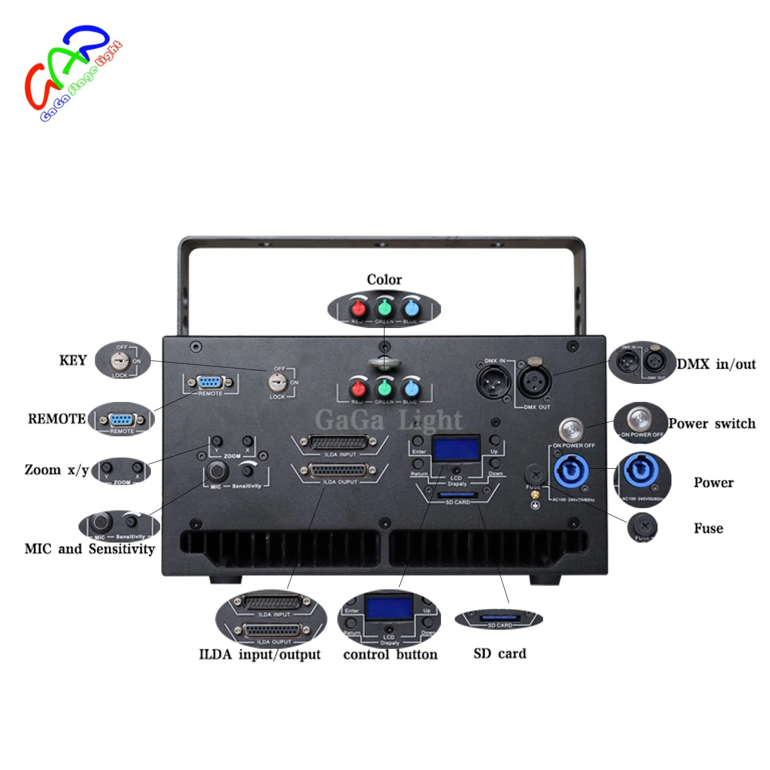 Full Color RGB 8W Concert Stage Equipment Disco DJ Projector Animation Laser Light (advance version)