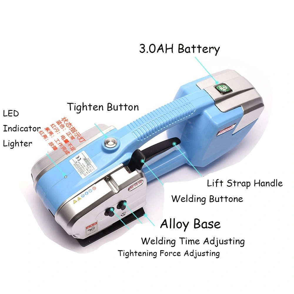 Máquina de rapiña eléctrica de mano PP Pet batería Power cinturón de rapiña Herramienta de bandas