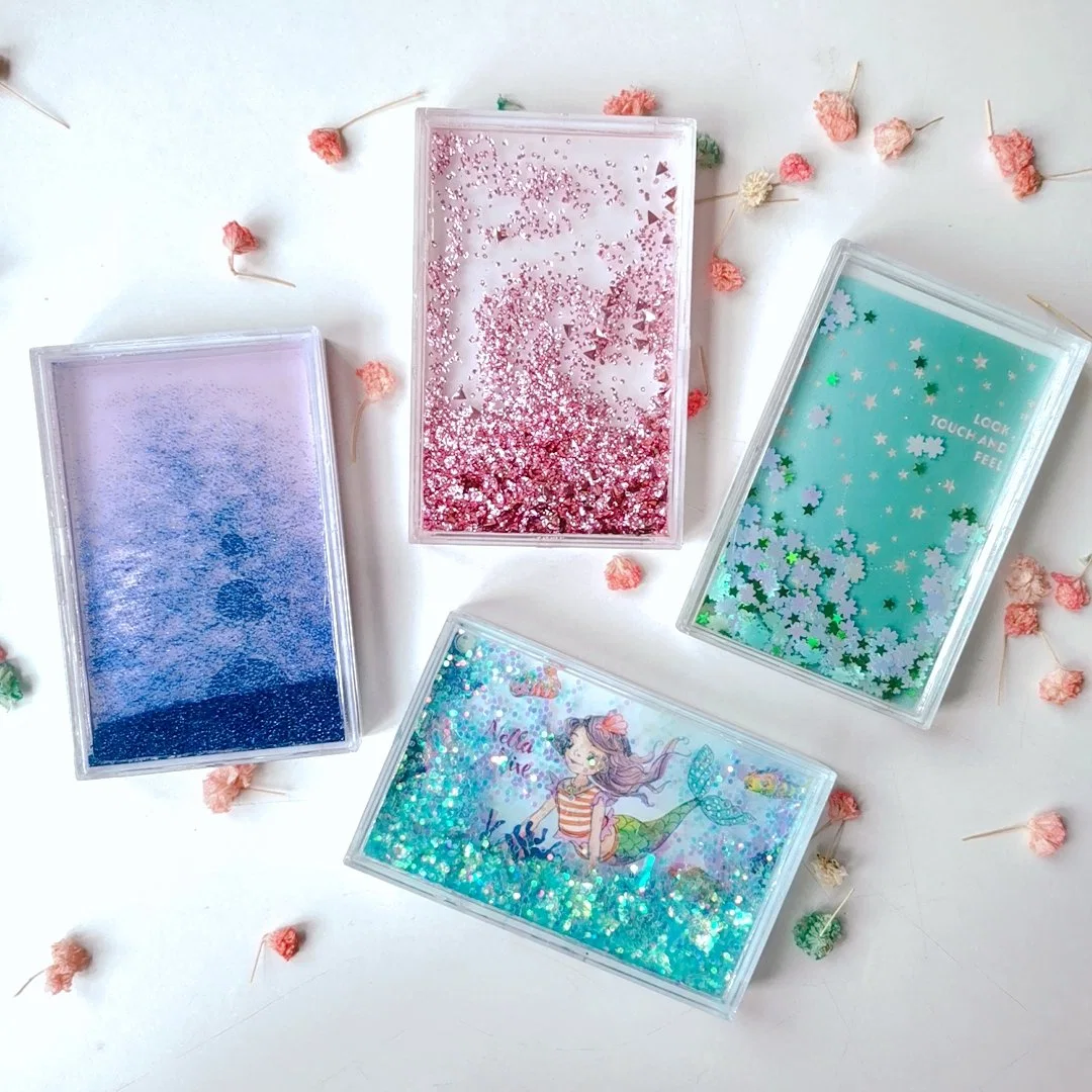 Photo Frame Refrigerator Fridge Magnets with Glitter and Water