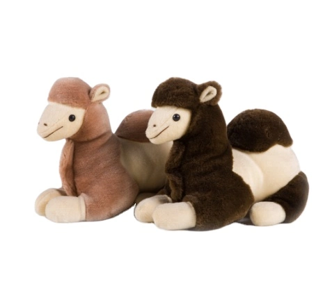 Les jouets en peluche en peluche mignon chameau marron et noir