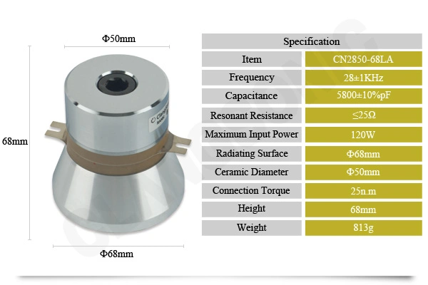 Clangsonic 28kHz 100W Ultraschallreinigung Langvins Schallwandler Ultraschall Piezo Oszillator