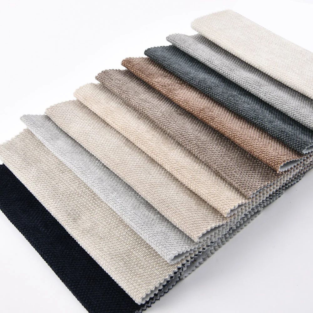 100% polyester 320gsm canapé de la sellerie tissu de lin canapé, fauteuil et le couvercle