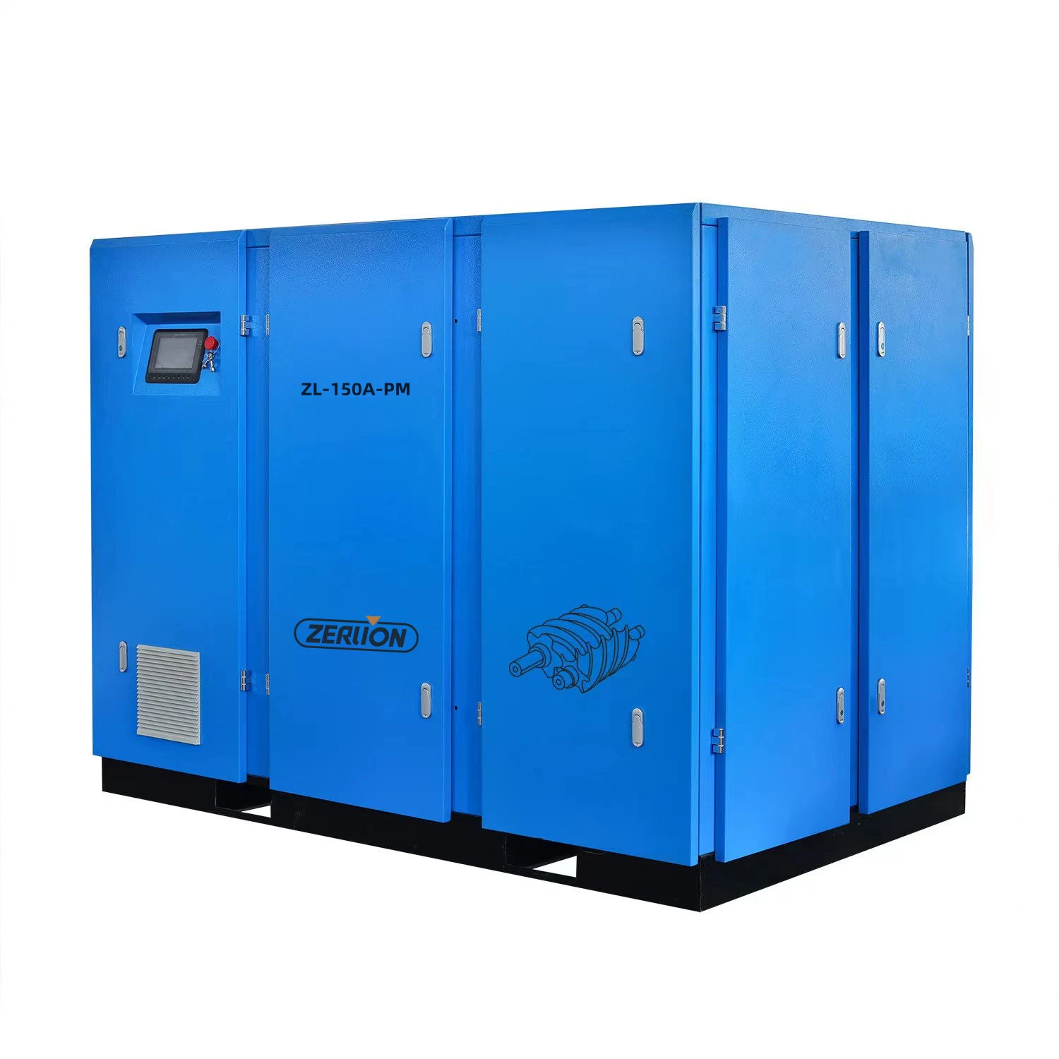 110kw 150HP Air Cooling Industrial Pm VSD Two Stage Screw Air Compressor with Energy Saving 40%