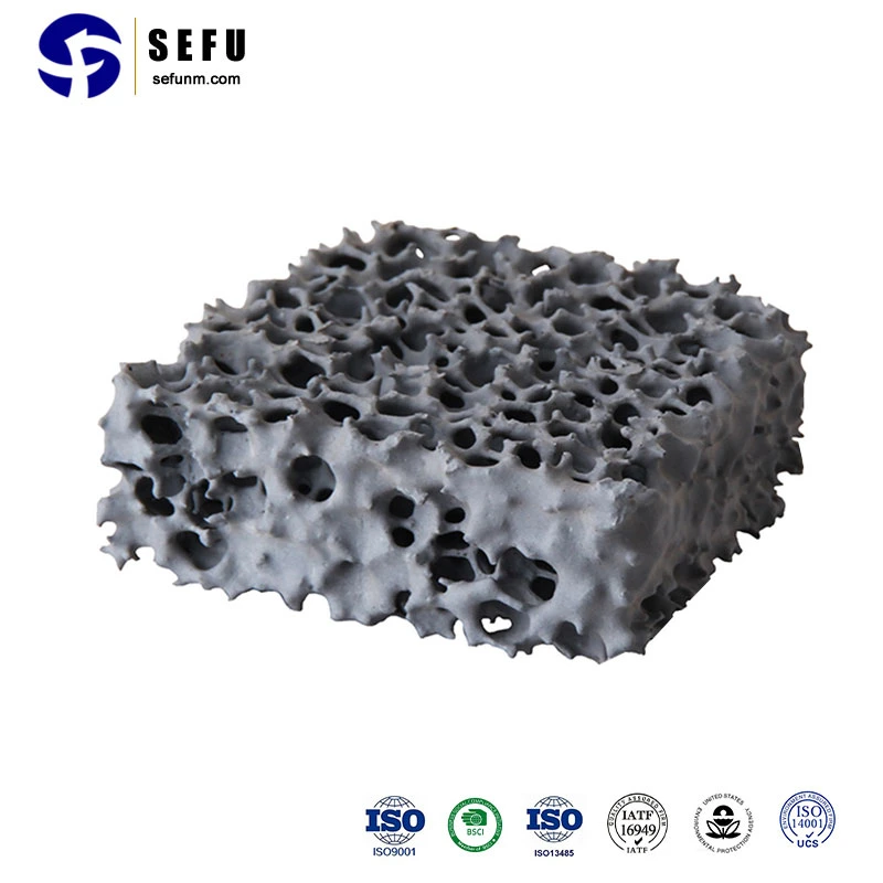 Sefu China Honeycomb Filter Factory 10-40 Ppi Silicon Carbide Sic Ceramic Foam Filter 40X40X15 Casting Cff Filter for Foundry