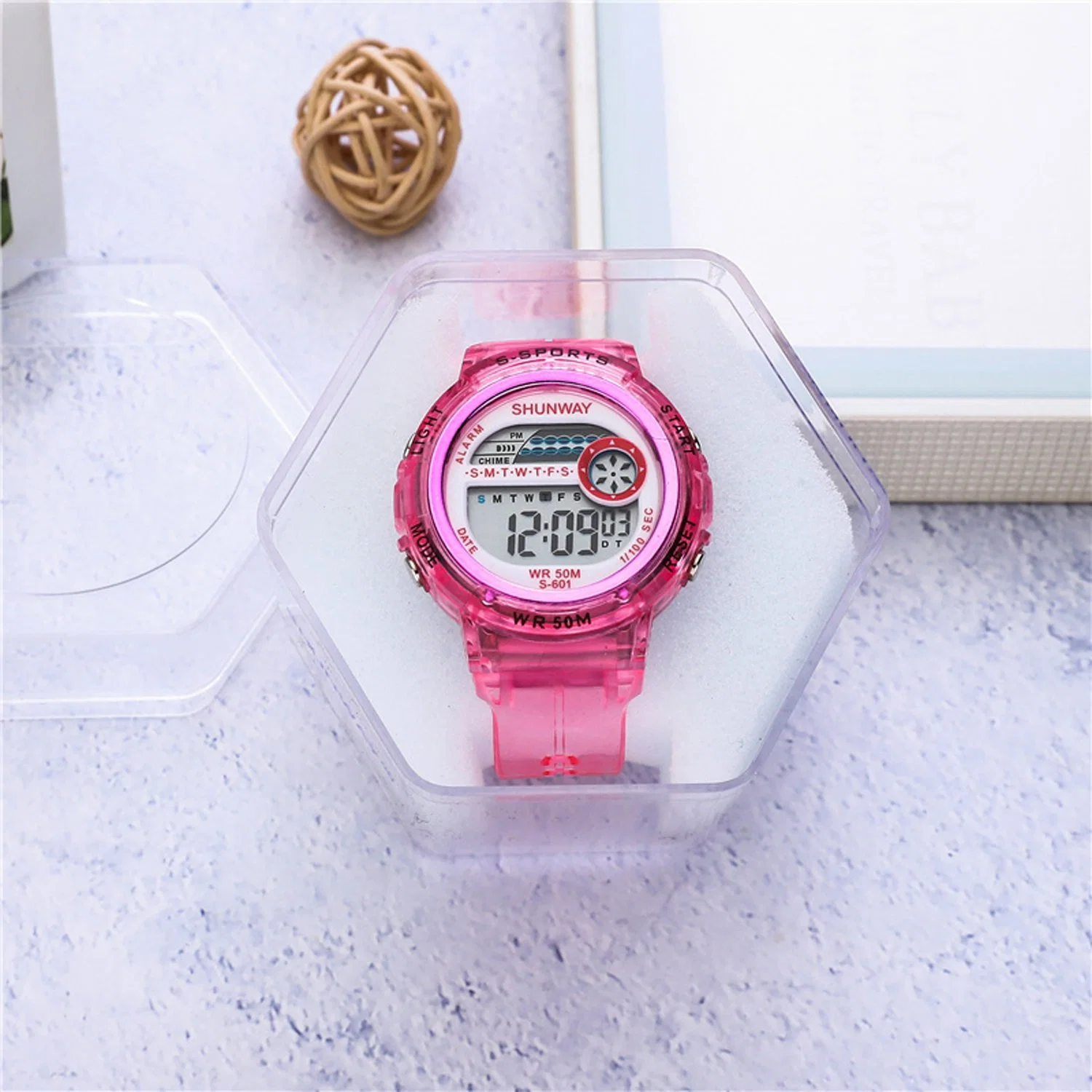 Digitale Uhr Frau Uhr Lady Watch Kinder Uhr LED-Licht Uhr 5 ATM Wasserdichte Uhr Sport Uhr Armbanduhr Analog Digitaluhr