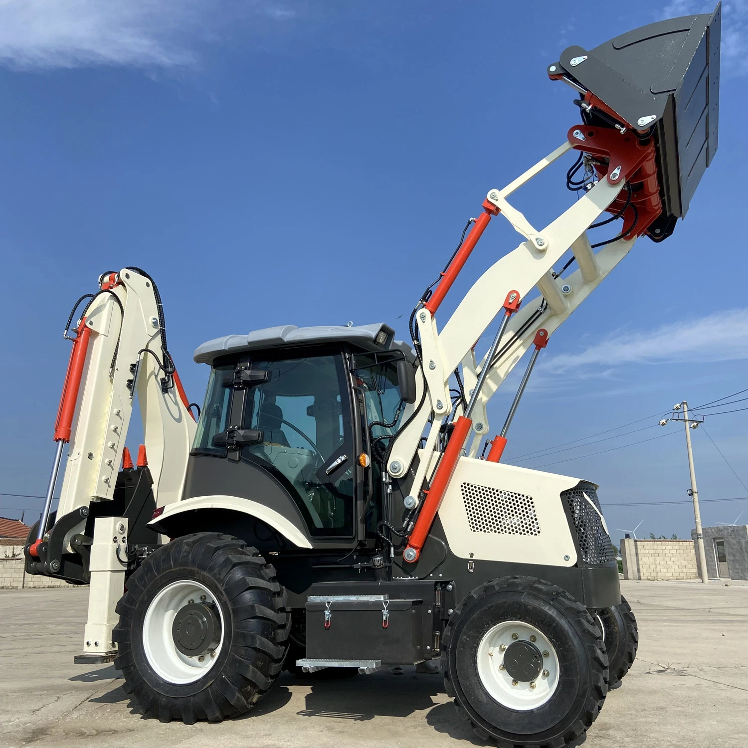 Hot Sales China Price Compact 4X4 Chinese Mini Backhoe Loader Small Articulated Backhoe Excavator Wheel Loader with Attachments