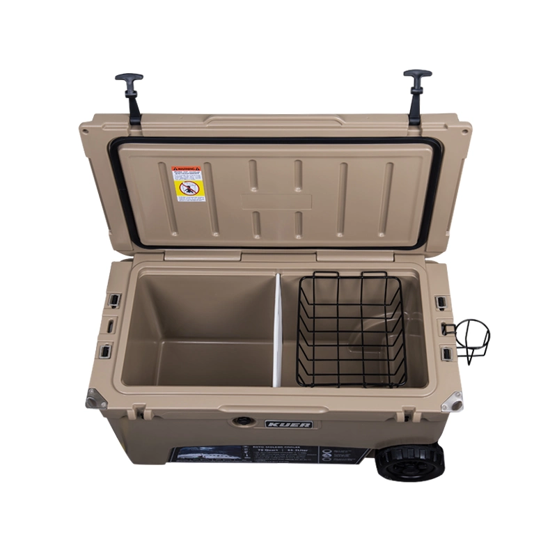 Kuer 75qt Rotomolded Ice Cooler Box with Wheels